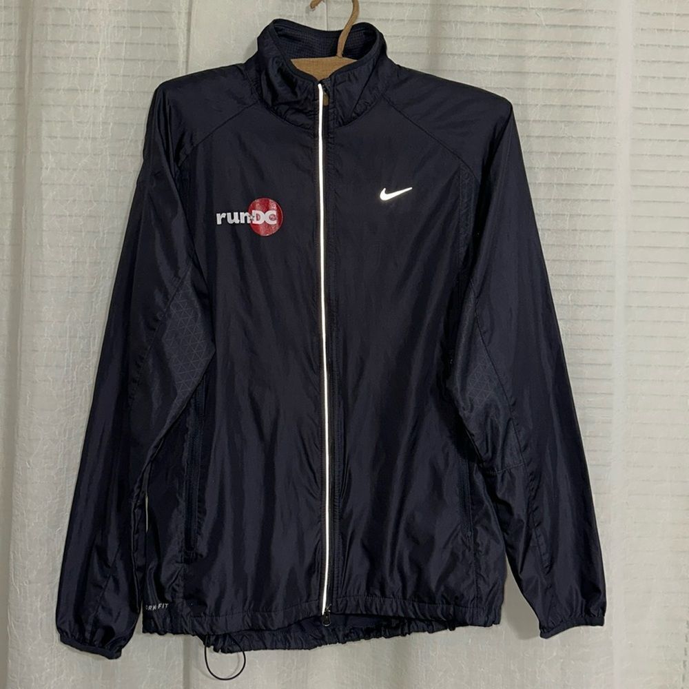 Nike L Midnight Blue Storm-Fit Tech Friendly Windbreaker Run DC Running Jacket